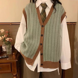 Grandpa Aesthetic Button Up Vest