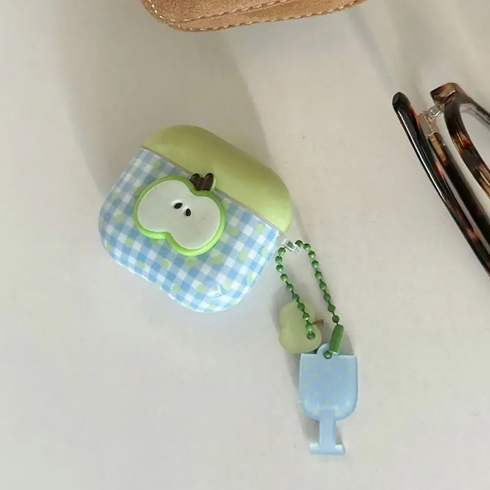 Green Apple Checkered AirPods Case