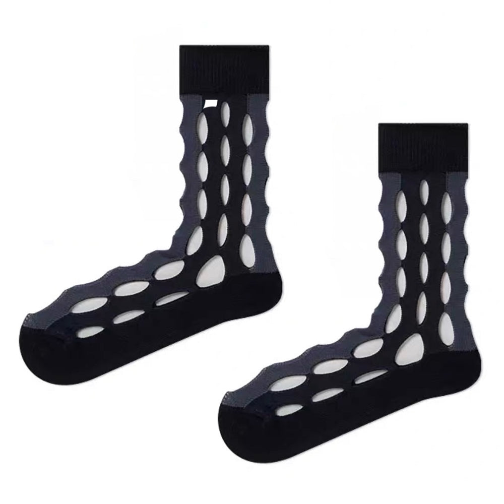 Grunge Cutout Mesh Socks