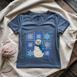 Crochet Snowman Lady V-neck