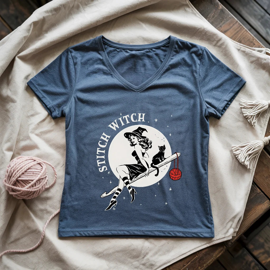 Crochet Stitch Witch Lady V-neck
