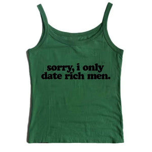 I Date Only Rich Men Y2K Tank Top