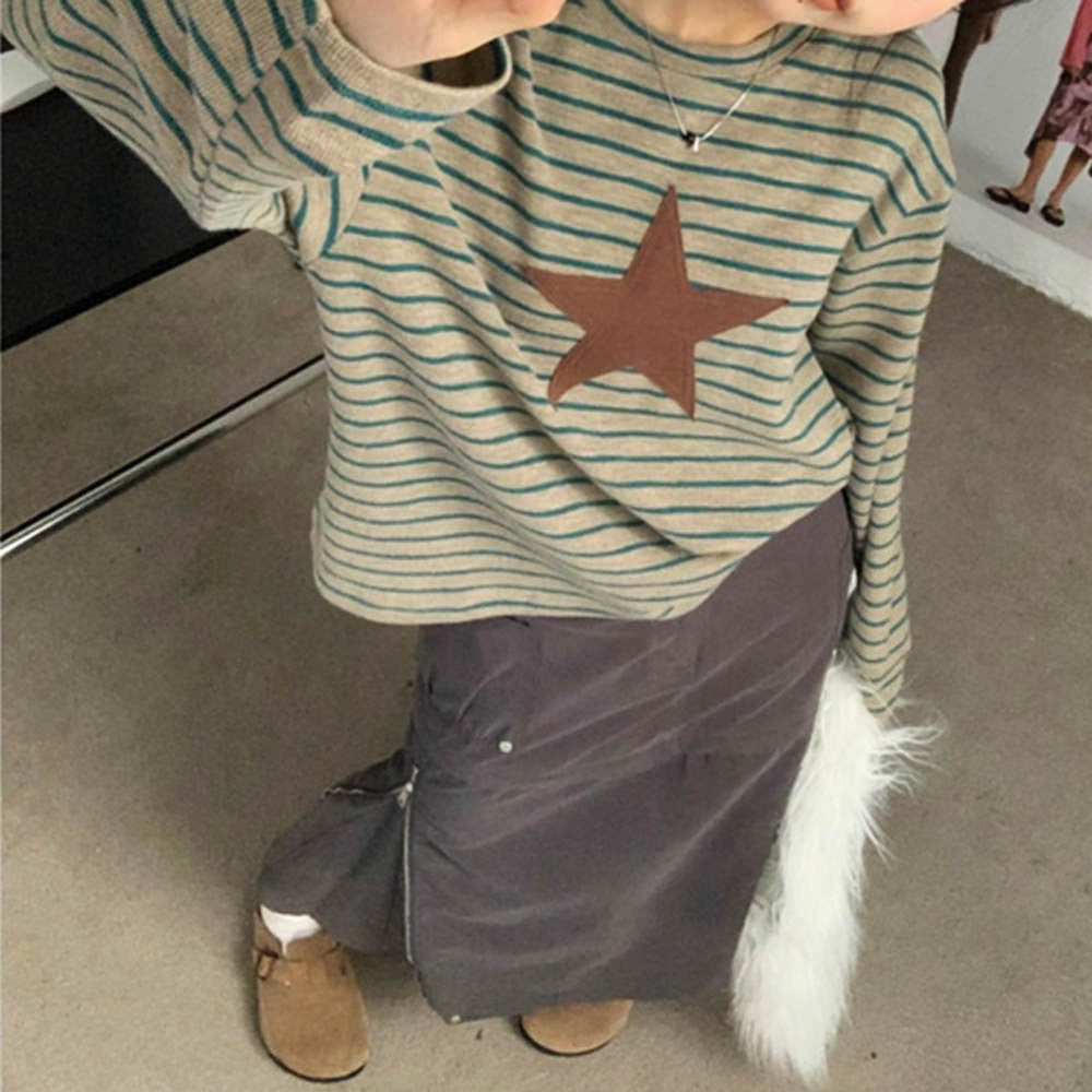 Indie Kid Star Striped Long Tee