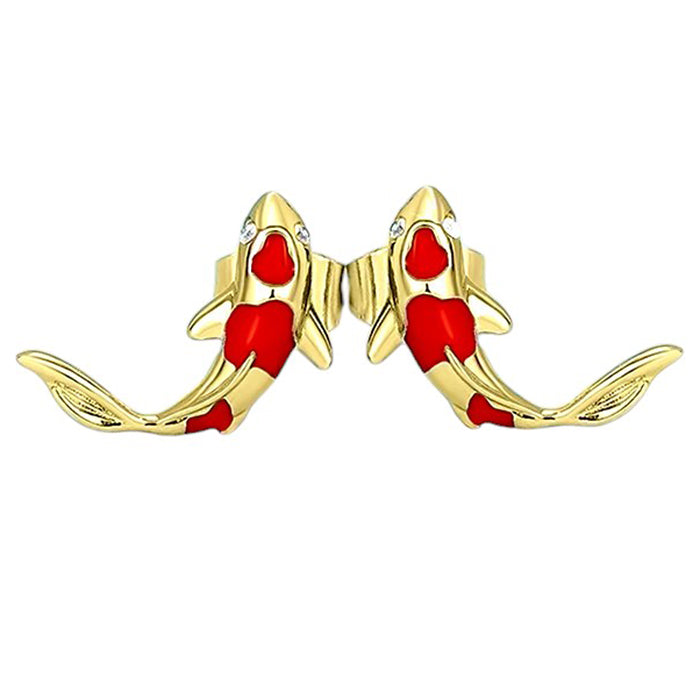 Koi Fish Stud Earrings