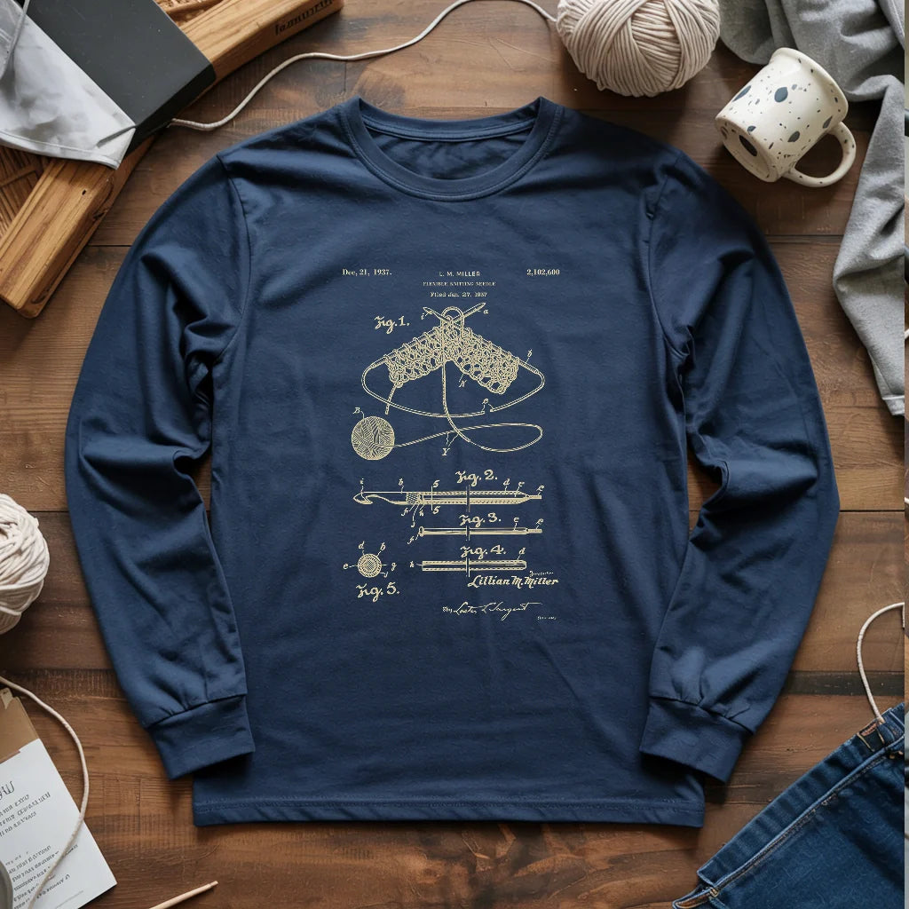 Vintage Knitting Pattern Long Sleeve T-shirt