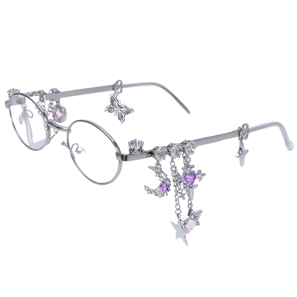 Fairycore Oval Sunglasses with Charms