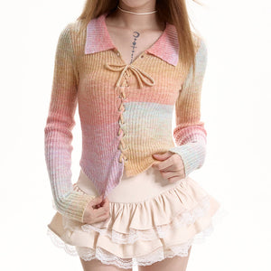 Pastel Rainbow Knit Top