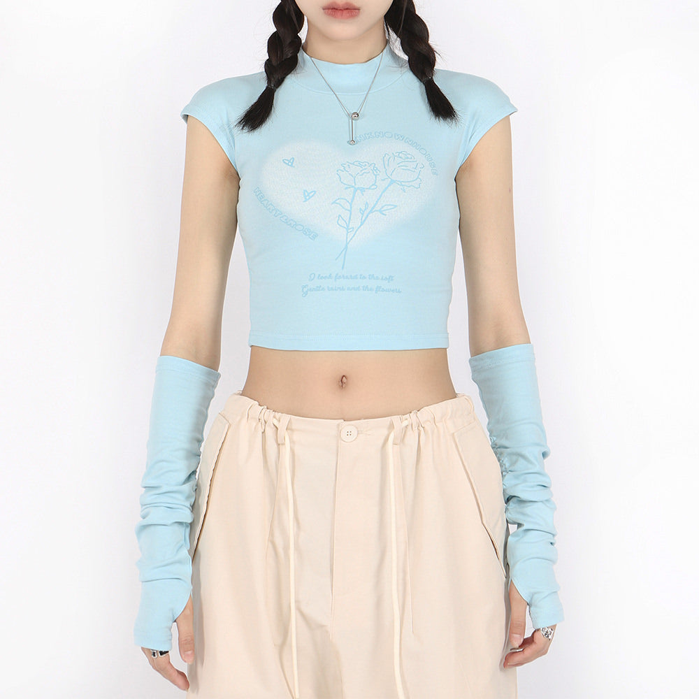 Pastel Soft Girl Tee with Arm Warmers