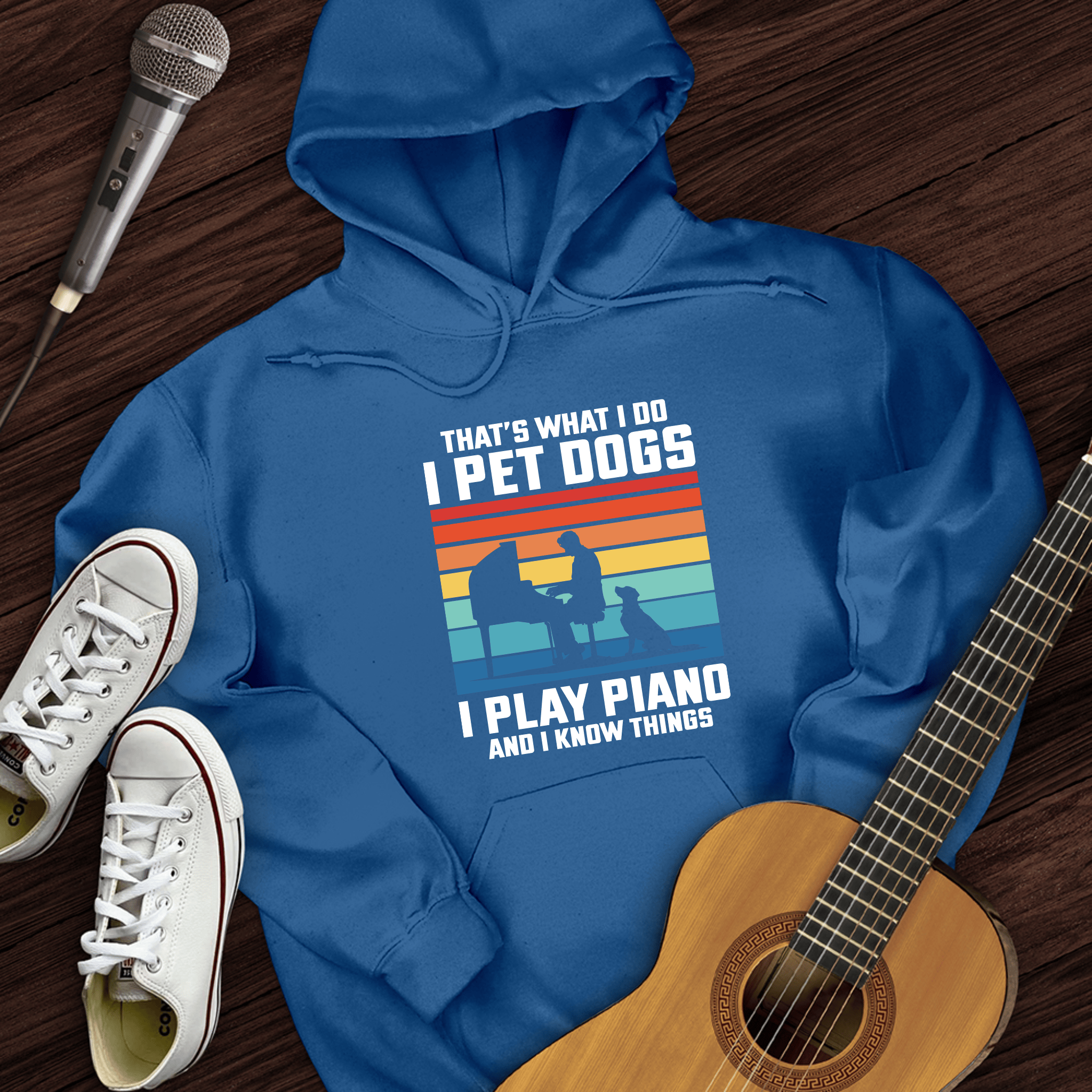 I Pet Dogs With Piano Hoodie
