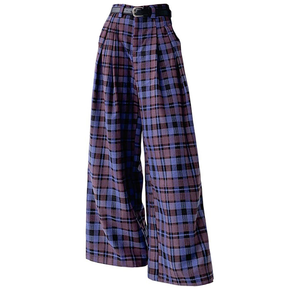 Best In Class Plaid Wide-Leg Trousers