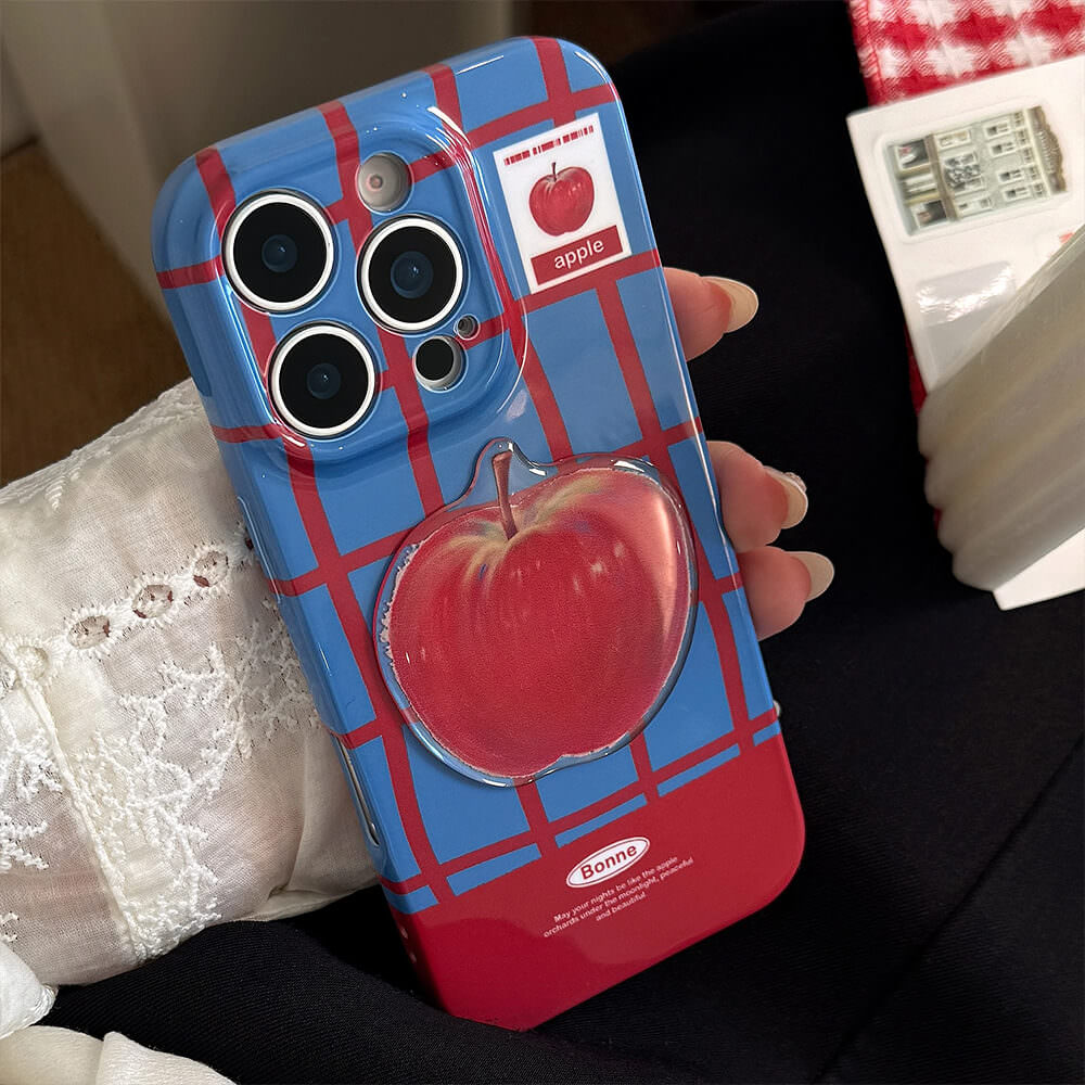 Apple Grid Patterned iPhone Case