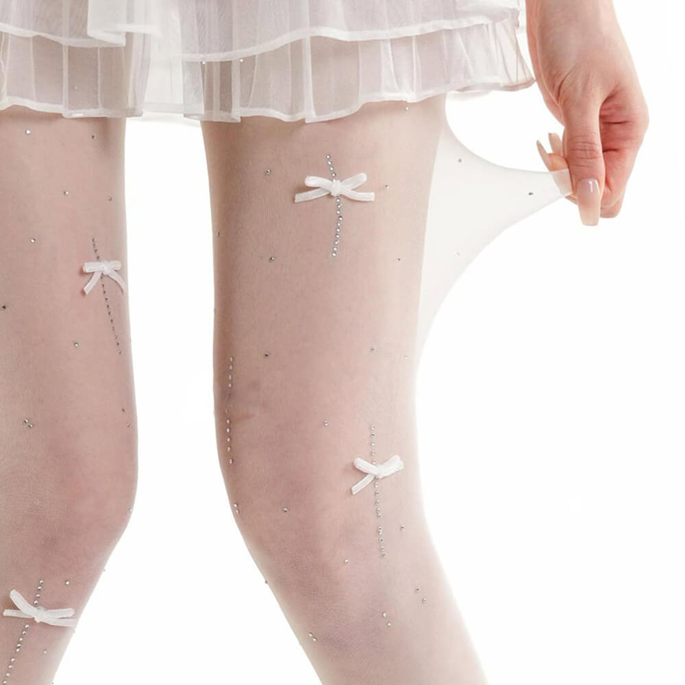 Rhinestone Dragonfly Sheer Tights