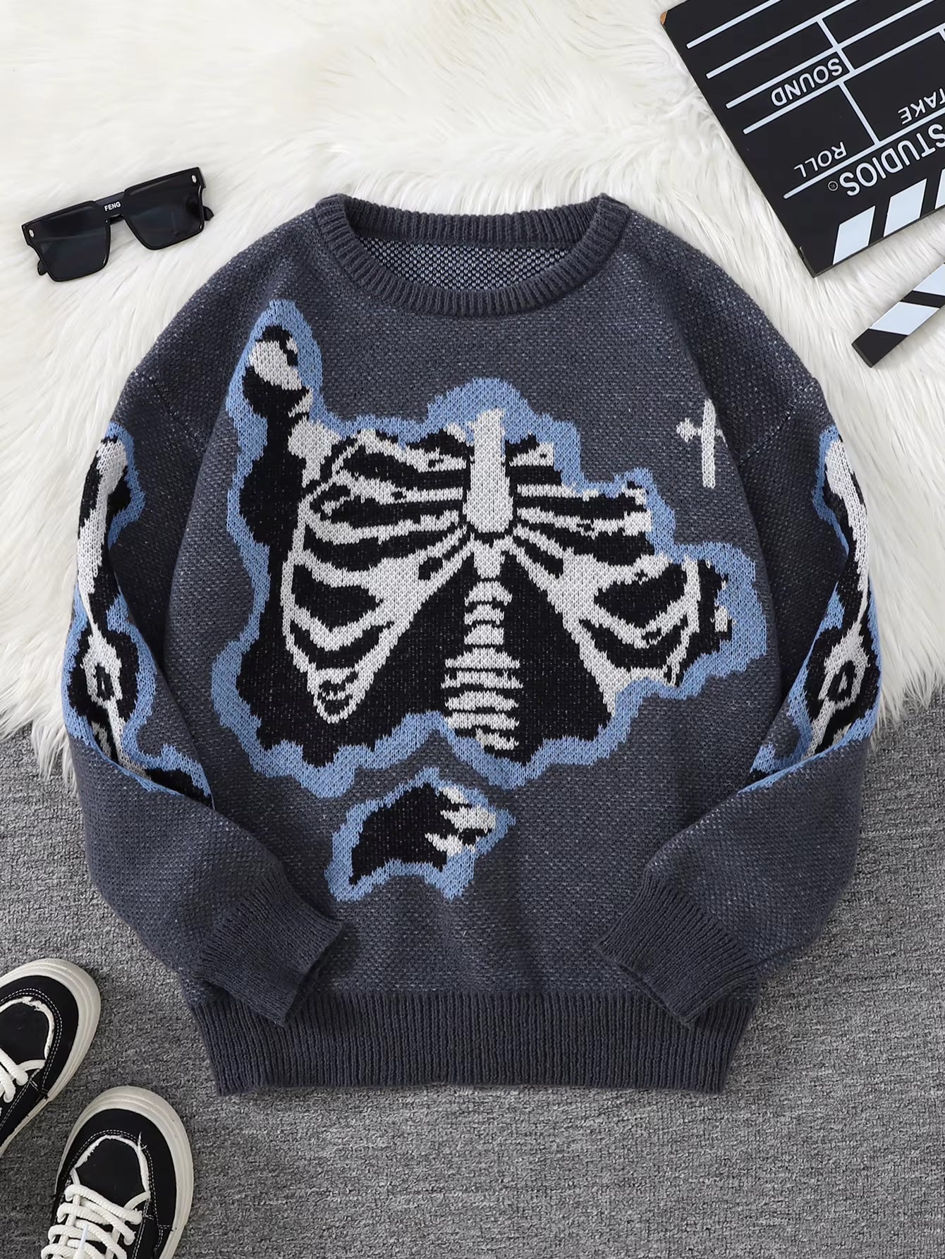 Weirdcore Skeleton Sweater