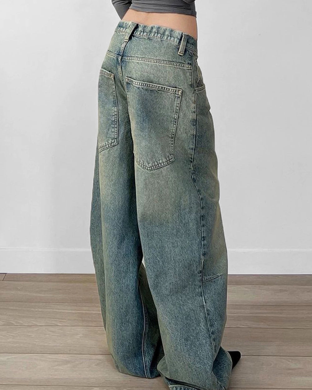 Skater Girl Washed Wide-Leg Jeans