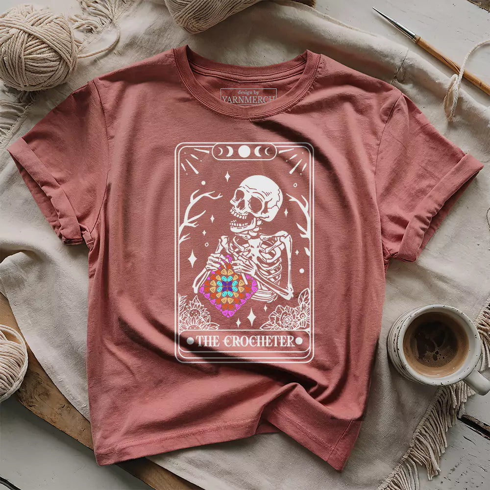 Skeleton Crocheter Tarot T-shirt