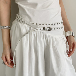 Skinny Eyelet Extra Long Belt