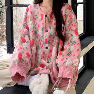 Soft Girl Floral Cardigan