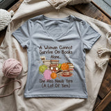 Books & Yarn Lover Lady V-neck