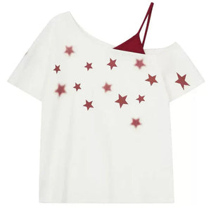 Star Girl Off Shoulder Graphic Tee
