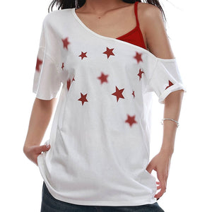 Star Girl Off Shoulder Graphic Tee