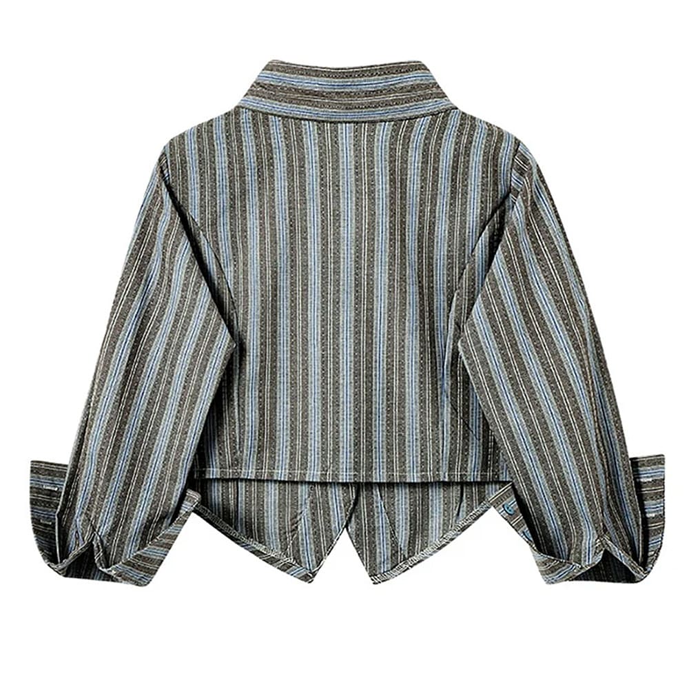 High School Crush Striped Cropped Shirt