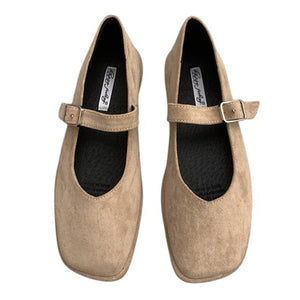 Basic Things Suede Mary Jane Flats