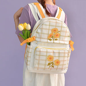 Sunflower Plaid Backpack