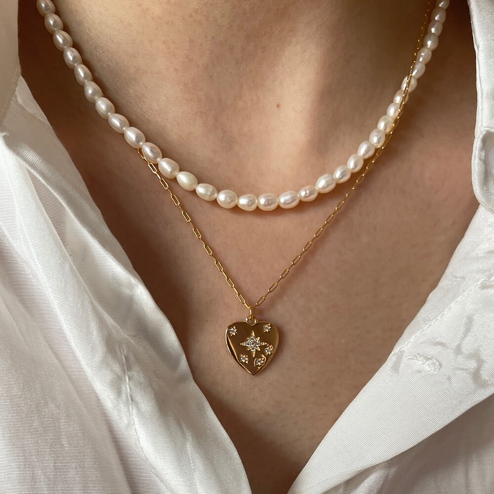 Vintage Heart Coin Necklace