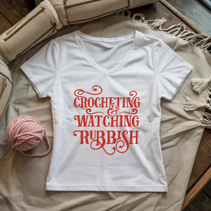 Crochet And Christmas Movie Lady V-neck