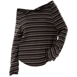 Y2K Off-Shoulder Henley Longsleeve